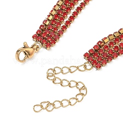 304 Stainless Steel Rhinestone Cup Chain Multi-strand Bracelets for Women&nbsp;BJEW-P376-01G-02A