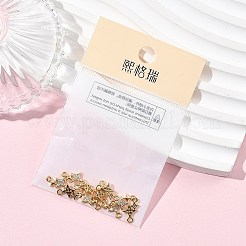 シェグレース 真鍮 マイクロパヴェ クリアキュービックジルコニア ダブルスターリンク コネクターチャーム  カドミウムフリー＆ニッケルフリー＆鉛フリー  長持ちメッキ  18KGP本金メッキ  12x6x2mm  穴：1mm＆1.4mm&nbsp;XGRQ2O832-454G