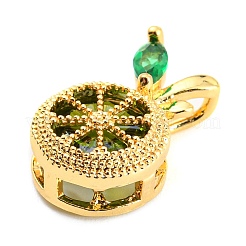 Brass Pave Cubic Zirconia Pendants&nbsp;KK-Q794-01D-G