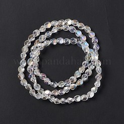 電気メッキガラスビーズセット  ABカラーメッキ  ナゲット  クリアAB  7x6.5x6mm  穴：0.9mm  約90個/連  24.41インチ（62cm）&nbsp;EGLA-L038-AB02