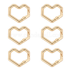 6Pcs Heart Alloy Spring Gate Rings&nbsp;FIND-TA0011-14A