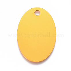 ペットモチーフアルミペンダント  空白タグのスタンプ  オーバル  ゴールド  38x25x1mm  穴：3.5mm&nbsp;LS-ALUM-I002-05A