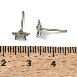 変色しにくい304ステンレススチールスタッドピアスセッティング  ステンレス鋼色  スタートレイ：5.5~6x5.5~6mm  7x7x1.5mm  ピン：0.7mm&nbsp;X-STAS-Q170-10