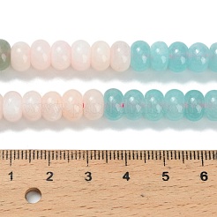 グラデーションカラーの天然白翡翠ビーズ連売り  染め  ロンデル  ミックスカラー  8.5x4.5~5.5mm  穴：1mm  約79個/連  15.31''（38.9センチメートル）&nbsp;X-G-NH0053-A01-01