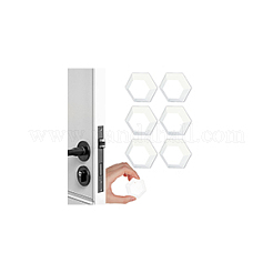 1セット6個の粘着式ドアノブバンパー  透明な丸い柔らかいゴム製の壁プロテクター  六角  透明  4.7x4.3x1.7cm&nbsp;AJEW-NB0006-18