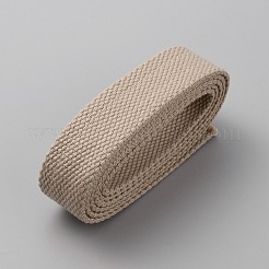 平らなポリコットンリボン  服飾材料  バリーウッド  1インチ（25mm）&nbsp;OCOR-WH0003-019J
