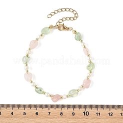 Natural Rose Quartz & Prehnite & Freshwater Pearl Beaded Bracelets&nbsp;BJEW-JB14268