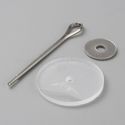 人形回転関節アクセサリー  DIY 工芸品おもちゃテディベア作り用  プラスチックディスク付き  アイロンワッシャーとピン  プラチナ  44x6x1.5mm  10セット/袋&nbsp;DIY-WH0502-91E