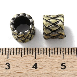 チベットスタイルのブラスビーズ  カドミウムフリー＆鉛フリー  コラム  アンティークブロンズ  9x7.5mm  穴：6mm&nbsp;KK-M284-64AB