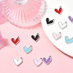 12Pcs 6 Colors Rack Plating Alloy Enamel Charms&nbsp;ENAM-YW0004-94A