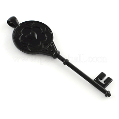 Skeleton Key Electrophoresis Alloy Flat Round Tray Big Pendant Cabochon Settings&nbsp;PALLOY-Q304-58-NR