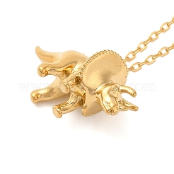 Dinosaur Brass Pendant Necklaces&nbsp;NJEW-B114-01G-02