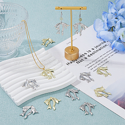 24 個 2 色ラックメッキ合金ペンダント  ちょう結びのチャーム  プラチナ＆ライトゴールド  31.5x30.5x2mm  穴：1.5mm  12個/カラー&nbsp;FIND-DC0005-56