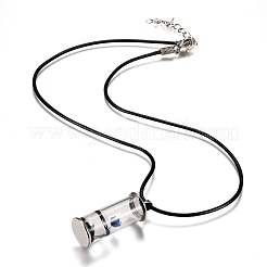 Glass Wishing Bottle Leather Cord Pendant Necklaces&nbsp;NJEW-Z009-A02