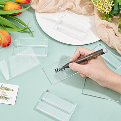 Transparent Acrylic Blank Place Sign & Base Holder Set&nbsp;FIND-WH0042-52