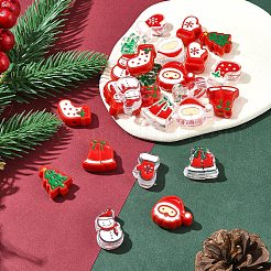 24Pcs 12 Styles Christmas Decorations Theme Opaque Acrylic Bead with Enamel&nbsp;FIND-FS0002-66