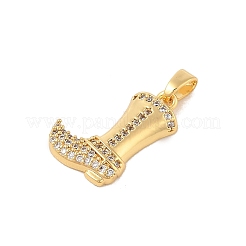 Brass Micro Pave Cubic Zirconia Pendants&nbsp;KK-R100-08G