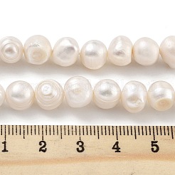天然養殖淡水パールビーズ連売り  ポテト  アンティークホワイト  8~9mm  穴：0.6mm  約22~23個/連  6.50インチ（16.5cm）&nbsp;PEAR-C003-15B