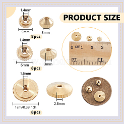 24Pcs 3 Styles Brass Clock Nut&nbsp;KK-BC0015-75