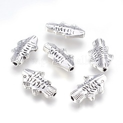チベット風合金ビーズ  魚  アンティークシルバー  22.5x13x4.5mm  穴：2mm&nbsp;PALLOY-P172-093
