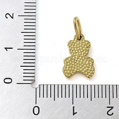 合成マラカイトのクマのチャーム  イオンプレーティング（IP）304ステンレス鋼のセッティングと丸カン付き  14KGP本金メッキ  13x9x2mm  穴：5x3mm&nbsp;STAS-B075-01G-01