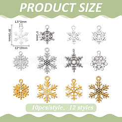 120Pcs 12 Styles Tibetan Style Alloy Pendants&nbsp;FIND-ME0001-31