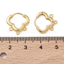 シェグレース 真鍮製フープピアス金具  カドミウムフリー＆ニッケルフリー＆鉛フリー  3ループ付き  18KGP本金メッキ  15x15x2mm  穴：1~1.2mm&nbsp;XGR0156G-93G