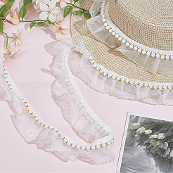 5 Yards Polyester Lace Ribbons&nbsp;OCOR-GF0006-14B-02