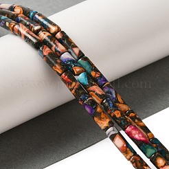 天然石ハウライトビーズ連売り  染め  コラム  カラフル  13x4.5mm  穴：0.9mm  約32個/連  16.14''（41センチメートル）&nbsp;G-Q181-A02-01
