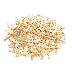 真鍮製ペンダント100個  カドミウムフリー＆鉛フリー  クロスチャーム  24KGP本金メッキ  12.5x7x0.5mm  穴：1.2mm&nbsp;KK-TA0001-86G