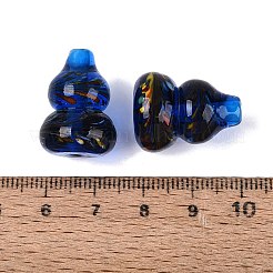 手作りランプワークビーズ  ヒョウタン  ミックスカラー  20~22.5x14.5~16.5mm  穴：1.6~3mm&nbsp;LAMP-N042-12