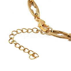 女性用304ステンレススチール中空クロスリンクチェーンブレスレット  18KGP本金メッキ  7-3/8インチ（18.8cm）&nbsp;BJEW-JB12295-01