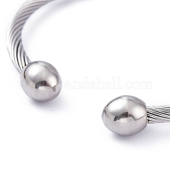 Tarnish Resistant 304 Stainless Steel Cuff Bangles&nbsp;BJEW-M284-12P