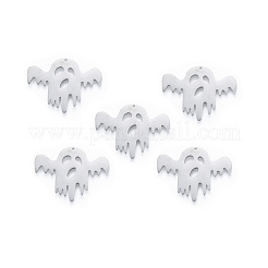 変色しない201ステンレススチールペンダント  ゴースト  ハロウィンスタイル  ステンレス鋼色  23.5x31.5x1mm  穴：1mm&nbsp;STAS-N090-LA917-1
