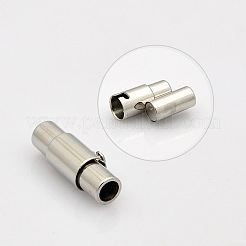 変色防止コラム 304ステンレススチールロックチューブ マグネット留め具  ステンレス鋼色  18x8mm  穴：6mm&nbsp;STAS-N014-25-6mm