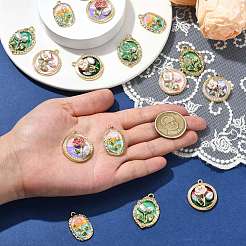 16Pcs 8 Styles Alloy Enamel Pendants&nbsp;FIND-CJ0004-56