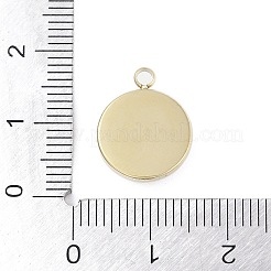 合成マラカイトのフラットラウンドチャーム  304ステンレススチールセッティング  14KGP本金メッキ  15x12.5x3.5mm  穴：1.8mm&nbsp;STAS-L022-415G-02