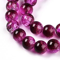 Transparent Crackle Glass Bead Strands&nbsp;X1-GLAA-T025-8mm-02F