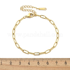 304ステンレススチールリンクチェーンブレスレット  18KGP本金メッキ  6-3/8インチ（16.2cm）&nbsp;BJEW-C084-06G