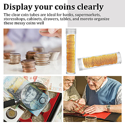 60Pcs 2 Styles Transparent ABS Plastic Coin Storage Tube&nbsp;AJEW-OC0004-67