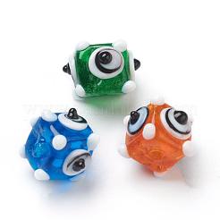 Handmade Bumpy Lampwork Beads Strands&nbsp;LAMP-G142-03B