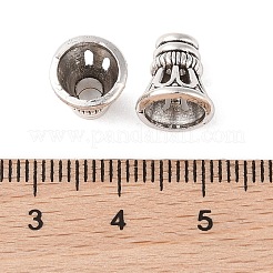 チベットスタイルの合金ビーズコーン  カドミウムフリー＆鉛フリー  タリフォーム  アンティークシルバー  10x9.5mm  穴：2.8mm&nbsp;X-FIND-C060-031C-AS