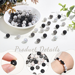100Pcs 4 Colors Pave Disco Ball Beads&nbsp;RB-PA0001-13