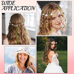 2Pcs 2 Colors Polyester Artificial Rose Garland Headbands Hair Vine&nbsp;AJEW-CP0008-26D