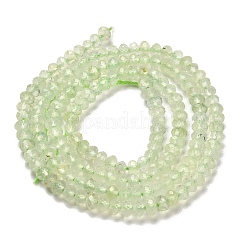 天然石プレナイトビーズ連売り  多面カット  ロンデル  3x2mm  穴：0.8mm  約192個/連  15.35''（39センチメートル）&nbsp;G-B107-D03-01