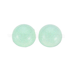 クリアアクリルカボション  グリッターパウダー付き  半円  アクアマリン  14x7mm&nbsp;TACR-N006-51A-05