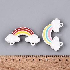 不透明アクリルエナメルの大きなペンダント  レインボーチャーム  ミックスカラー  32x53.5x11mm  穴：2.8mm&nbsp;OACR-N162-03