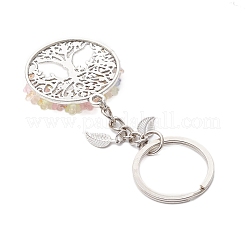 Flat Round with Tree of Life Alloy Keychains&nbsp;KEYC-MZ00039-02
