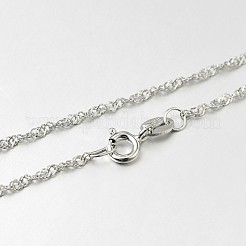 Trendy Rhodium Plated 925 Sterling Silver Chain Necklaces&nbsp;STER-M050-B-18