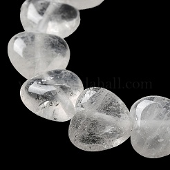 天然石クオーツクリスタルビーズ連売り  ロッククリスタルハートビーズ  10x10x4.5~5mm  穴：0.7mm  約20個/連  7.28''~7.48''（18.5~19センチメートル）&nbsp;G-P528-C10-01
